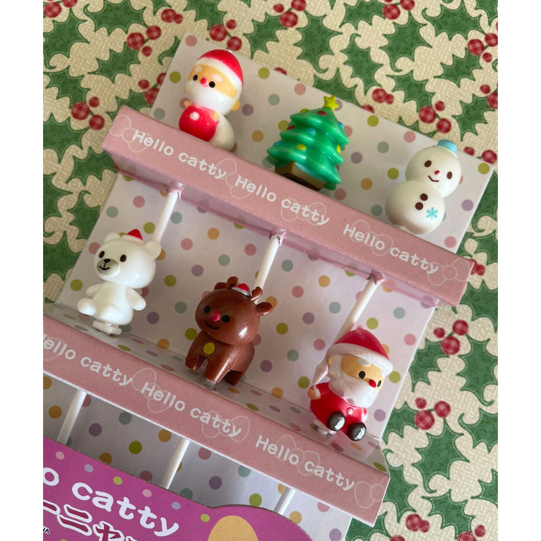 Picks Navidad Santa con monito de nieve
