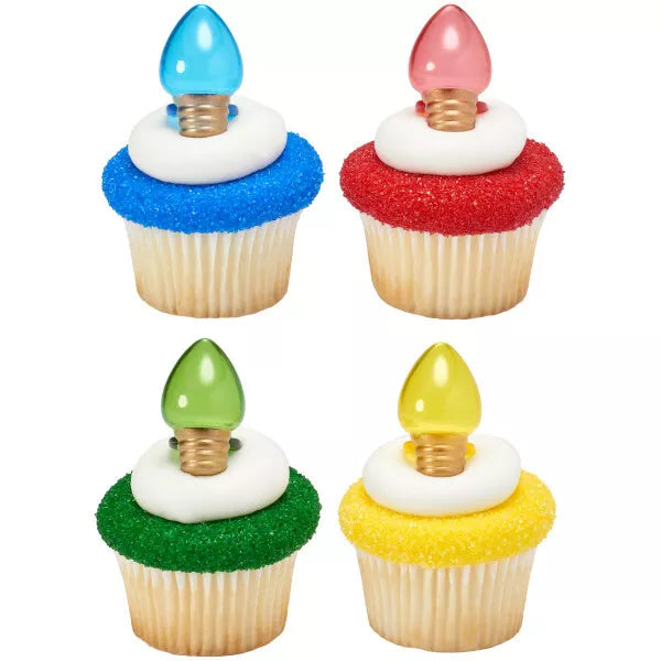 Anillos para cupcake Luces de Navidad