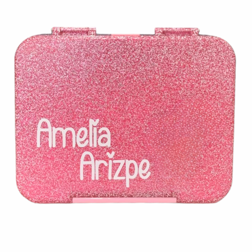 Lonchera Glitter Rosa - Personalizada